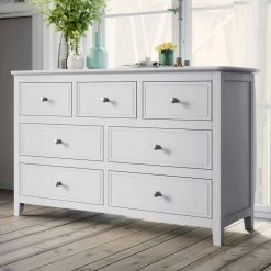 7-Drawer White Wood Dresser (30.1 in. x 48.4 in. x 15.4 in.) by JASMODER -JASMODER Sales Store white jasmoder dressers wf288862aaw fa 1000