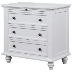 3-Drawer White Nightstand (28.1 in x 28 in x 16.9 in) by JASMODER -JASMODER Sales Store white jasmoder nightstands wf199155aak 76 1000