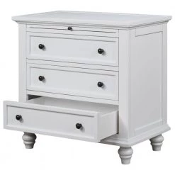 3-Drawer White Nightstand (28.1 in x 28 in x 16.9 in) by JASMODER -JASMODER Sales Store white jasmoder nightstands wf199155aak fa 1000