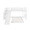 Stairway White Twin Bunk Bed with 2-Drawers and Slide by JASMODER 2 Stairway White Twin Bunk Bed with 2-Drawers and Slide by JASMODER -JASMODER Sales Store white jasmoder platform beds lt000156aak 64 1000