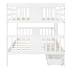 White Full Bunk Bed with Drawers and Ladder for Bedroom, Guest Room Furniture by JASMODER 13 White Full Bunk Bed with Drawers and Ladder for Bedroom, Guest Room Furniture by JASMODER -JASMODER Sales Store white jasmoder platform beds lt000205aak 4f 1000