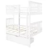 White Full Bunk Bed with Drawers and Ladder for Bedroom, Guest Room Furniture by JASMODER