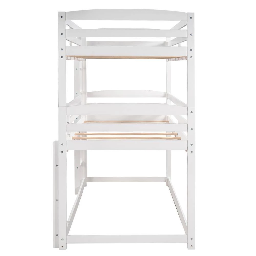 Twin over Twin over Twin Triple Bunk Bed, White by JASMODER 7 Twin over Twin over Twin Triple Bunk Bed, White by JASMODER - Image 5