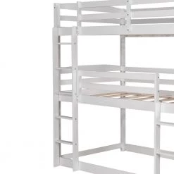Twin over Twin over Twin Triple Bunk Bed, White by JASMODER 13 Twin over Twin over Twin Triple Bunk Bed, White by JASMODER -JASMODER Sales Store white jasmoder platform beds sm000507aak 1 31 1000