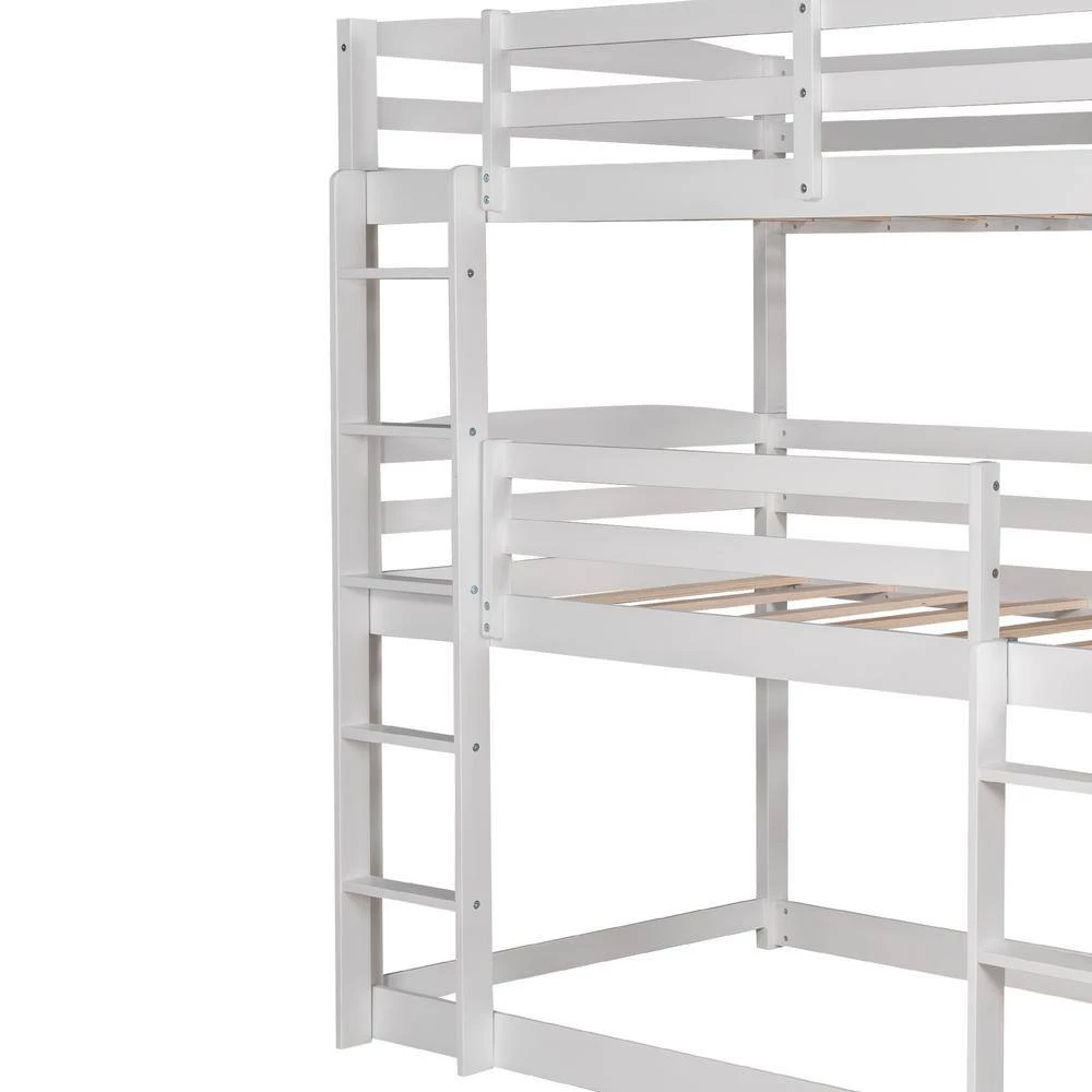 Twin over Twin over Twin Triple Bunk Bed, White by JASMODER 8 Twin over Twin over Twin Triple Bunk Bed, White by JASMODER - Image 6