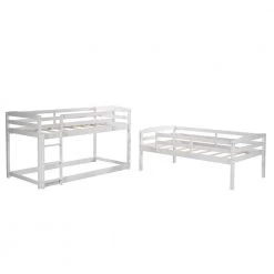 Twin over Twin over Twin Triple Bunk Bed, White by JASMODER 11 Twin over Twin over Twin Triple Bunk Bed, White by JASMODER -JASMODER Sales Store white jasmoder platform beds sm000507aak 1 4f 1000