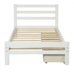 39.2 in. W White Twin Frame Platform Bed with Drawers by JASMODER 13 39.2 in. W White Twin Frame Platform Bed with Drawers by JASMODER -JASMODER Sales Store white jasmoder platform beds wf192971aak 1f 1000