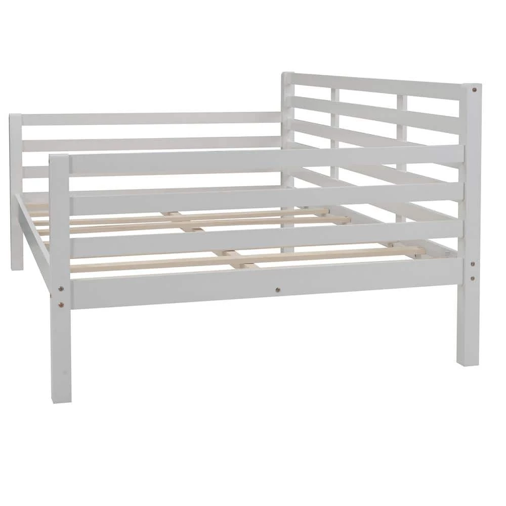 White Wooden Full Size Daybed with Clean Lines by JASMODER 3 White Wooden Full Size Daybed with Clean Lines by JASMODER