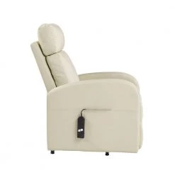 White Special Recliner with Power Lift, Beige PU for Home Living Room or Retirement Home Use by JASMODER -JASMODER Sales Store white jasmoder recliners 59499 hd 44 1000