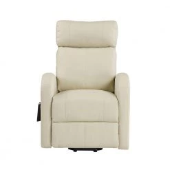 White Special Recliner with Power Lift, Beige PU for Home Living Room or Retirement Home Use by JASMODER -JASMODER Sales Store white jasmoder recliners 59499 hd fa 1000