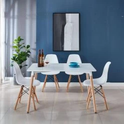 5-piece dining set by JASMODER -JASMODER Sales Store white white jasmoder dining room sets w234s00038 44 1000