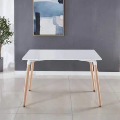 5-piece dining set with white chairs by JASMODER -JASMODER Sales Store white white jasmoder dining room sets w234s00045 31 1000