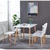 5-piece dining set with white chairs by JASMODER -JASMODER Sales Store white white jasmoder dining room sets w234s00045 64 1000