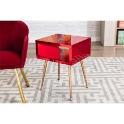 17.91 in. Wine Red Rectangle Acrylic Chic Console Table by JASMODER 19 17.91 in. Wine Red Rectangle Acrylic Chic Console Table by JASMODER -JASMODER Sales Store wine red jasmoder console tables w39527577 31 1000