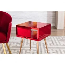 17.91 in. Wine Red Rectangle Acrylic Chic Console Table by JASMODER 16 17.91 in. Wine Red Rectangle Acrylic Chic Console Table by JASMODER -JASMODER Sales Store wine red jasmoder console tables w39527577 44 1000