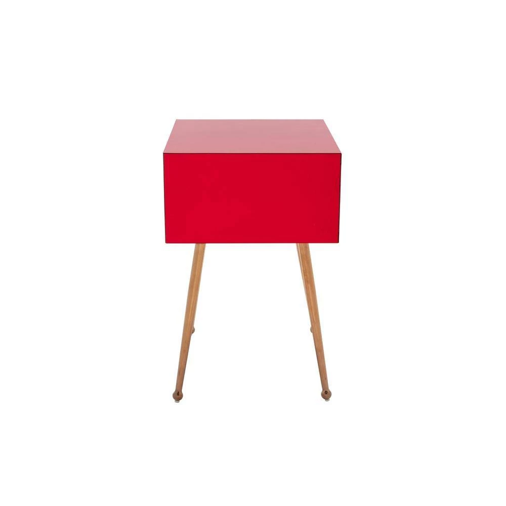 17.91 in. Wine Red Rectangle Acrylic Chic Console Table by JASMODER 4 17.91 in. Wine Red Rectangle Acrylic Chic Console Table by JASMODER - Image 4