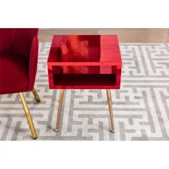 17.91 in. Wine Red Rectangle Acrylic Chic Console Table by JASMODER 17 17.91 in. Wine Red Rectangle Acrylic Chic Console Table by JASMODER -JASMODER Sales Store wine red jasmoder console tables w39527577 fa 1000