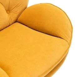Yellow Velvet Swivel and Tufted Barrel Chair with Ottoman Set by JASMODER 16 Yellow Velvet Swivel and Tufted Barrel Chair with Ottoman Set by JASMODER -JASMODER Sales Store yellow jasmoder accent chairs w67632624 44 1000
