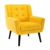 29.5 in. W 2 Seat Square Arm Velvet Straight Sofa in Yellow by JASMODER